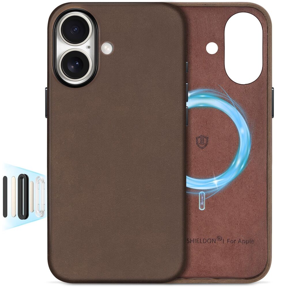 Top Grain Crazy Horse Leather Case For IPhone 16 6.1", 20I-171PH009
